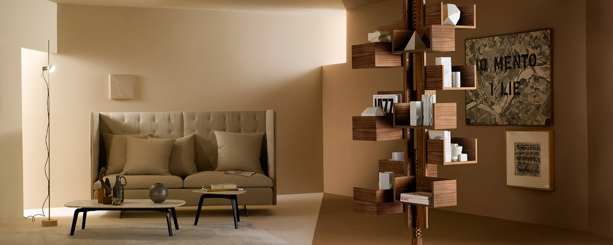 Albero Revolving Bookcase in a living room setting