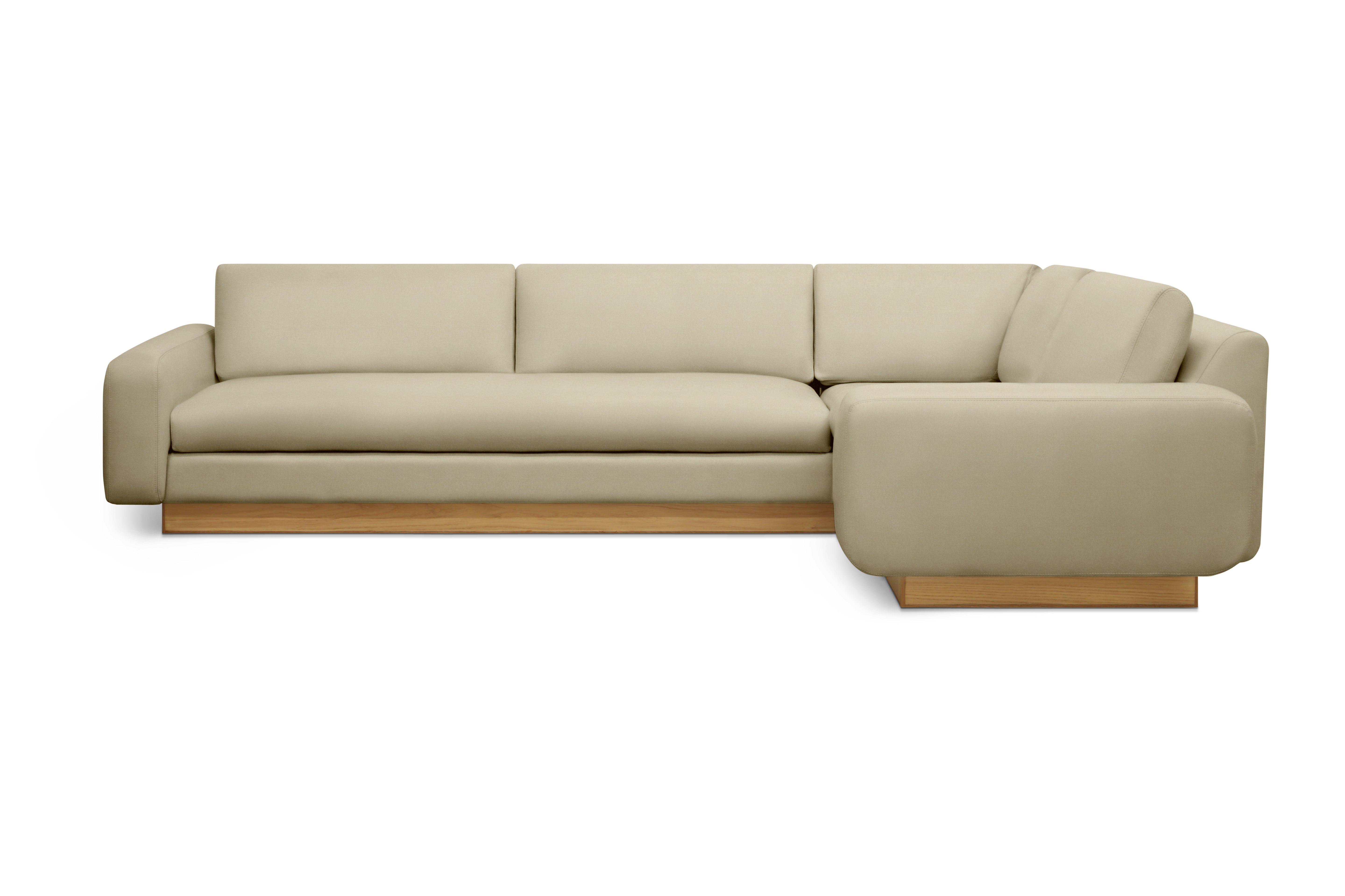 Mesa Corner Sectional - Right,  Marquis Velvet,  Linen,  Oak