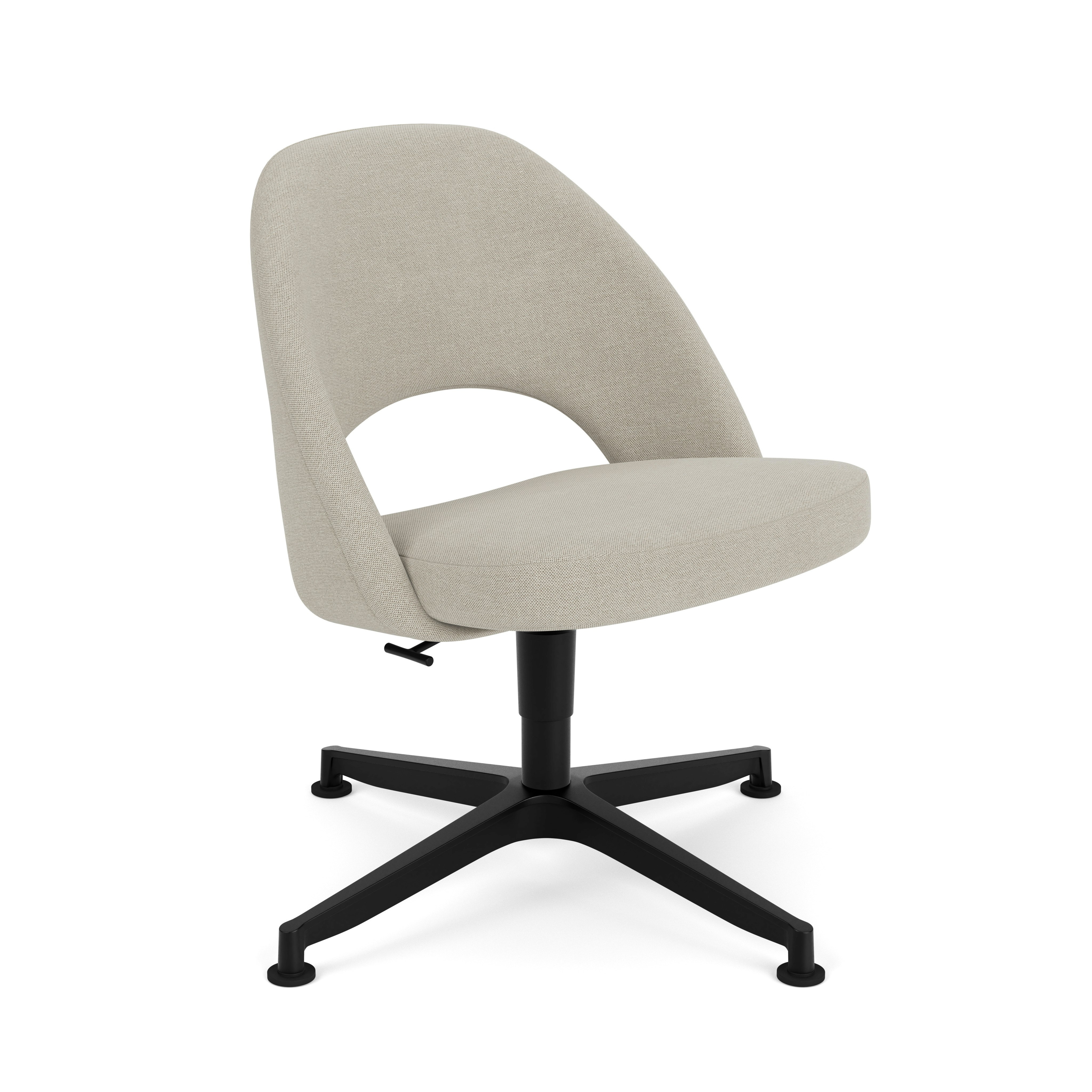Saarinen Executive Office Side Chair, Crossroad, Almond,Black, Glides