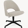 Saarinen Executive Office Side Chair, Crossroad, Almond,Black, Glides