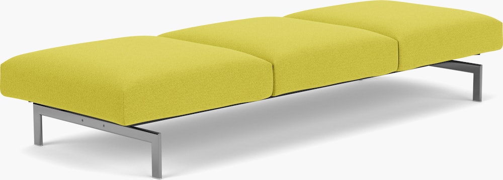 Avio Bench - Three Seater, Classic Boucle, Chartreuse, Polished Chrome