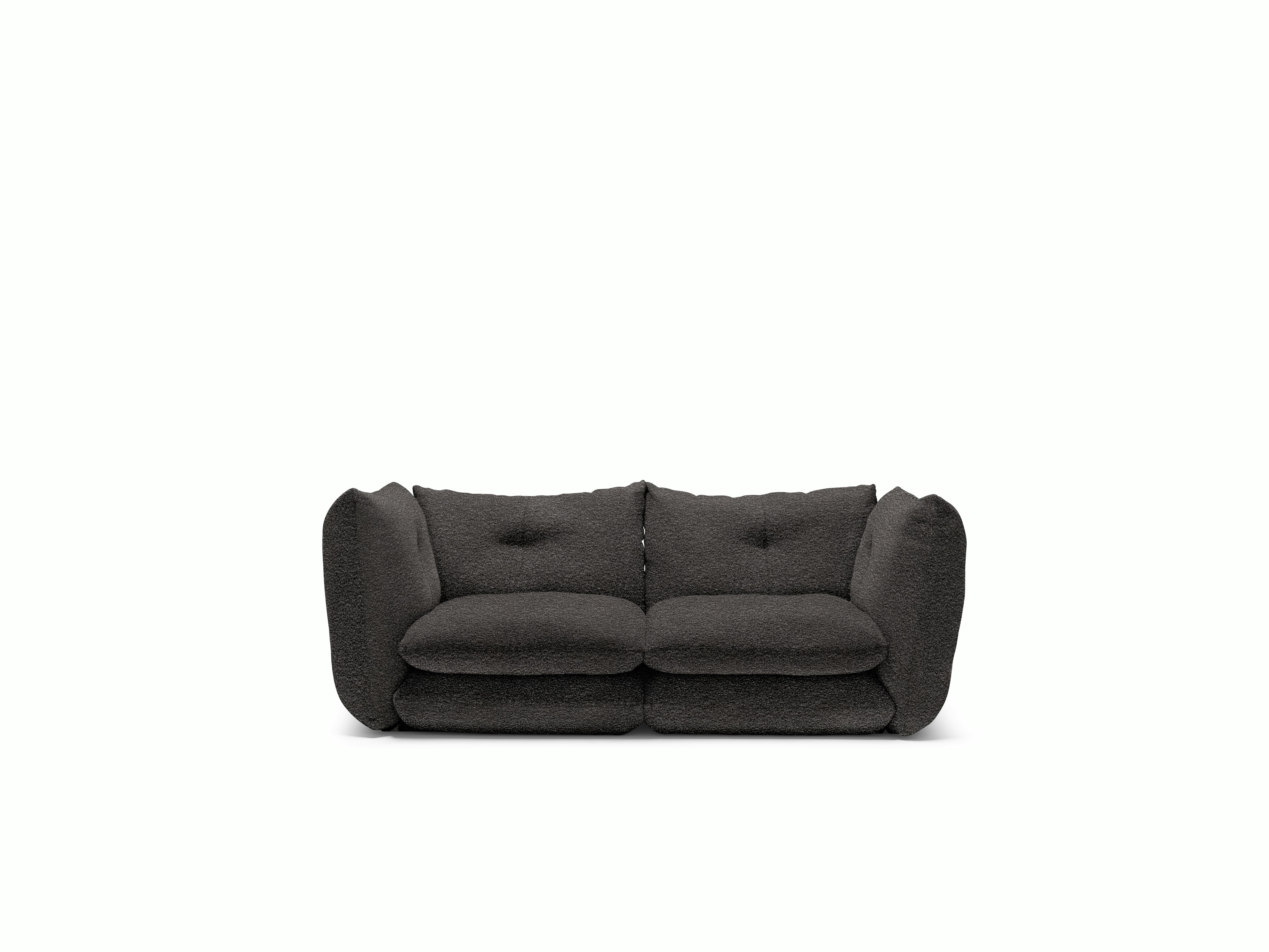 Pillo Sofa -  Two Seater,  Standard or Deep,  Curly ,  Dark Grey