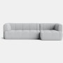 A front view of a gray Quilton Sectional - Right Chaise.