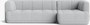 A front view of a gray Quilton Sectional - Right Chaise.
