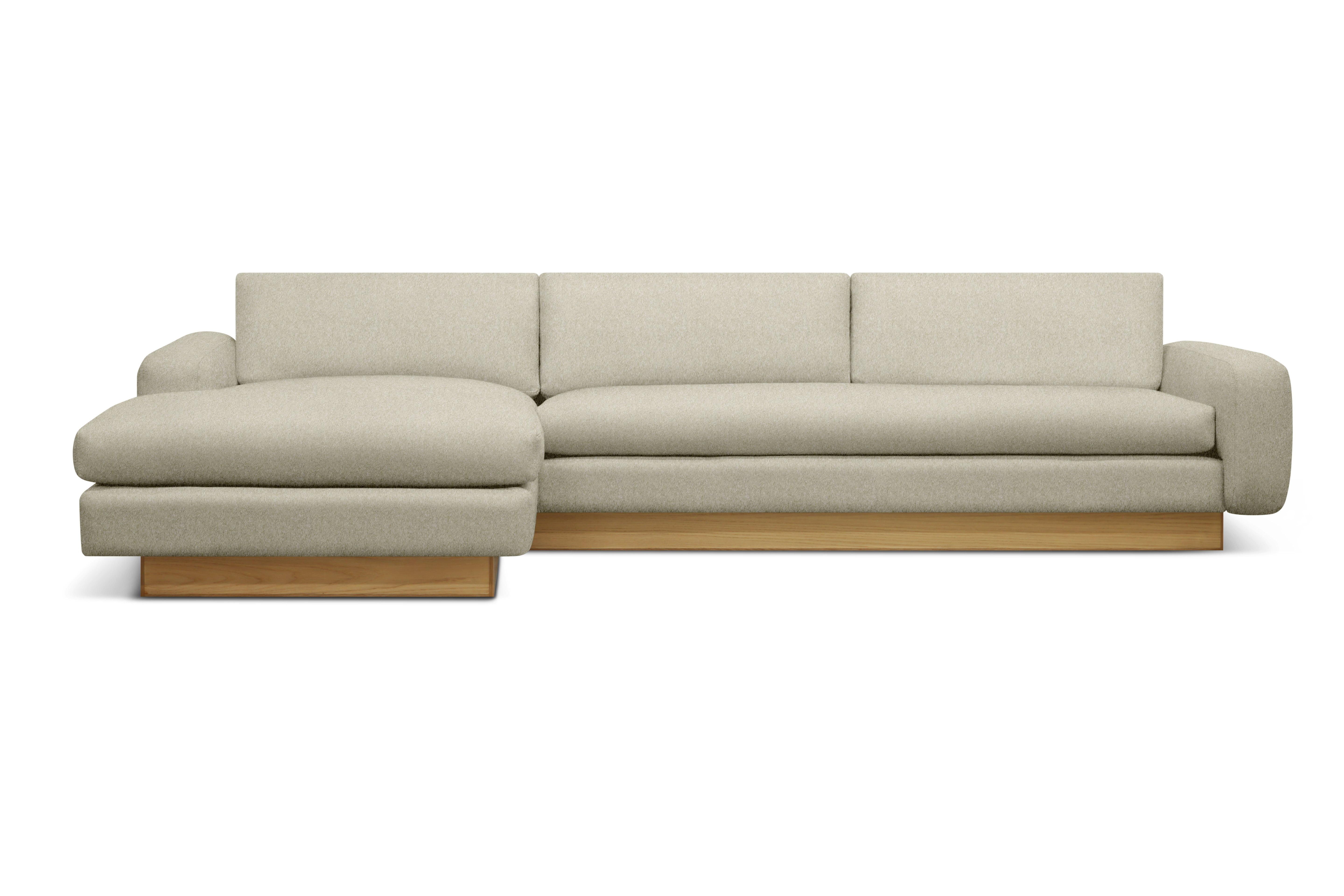 Mesa Sectional with Chaise - Left,  Alpaca Faux,  Sea Salt,  Oak