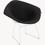 Bertoia Diamond Chair, White, Full Cover, Hourglass, Caviar