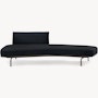 Panoramic Sofa - Left,  Single Large,  Volo Leather,  Black,  Charcoal
