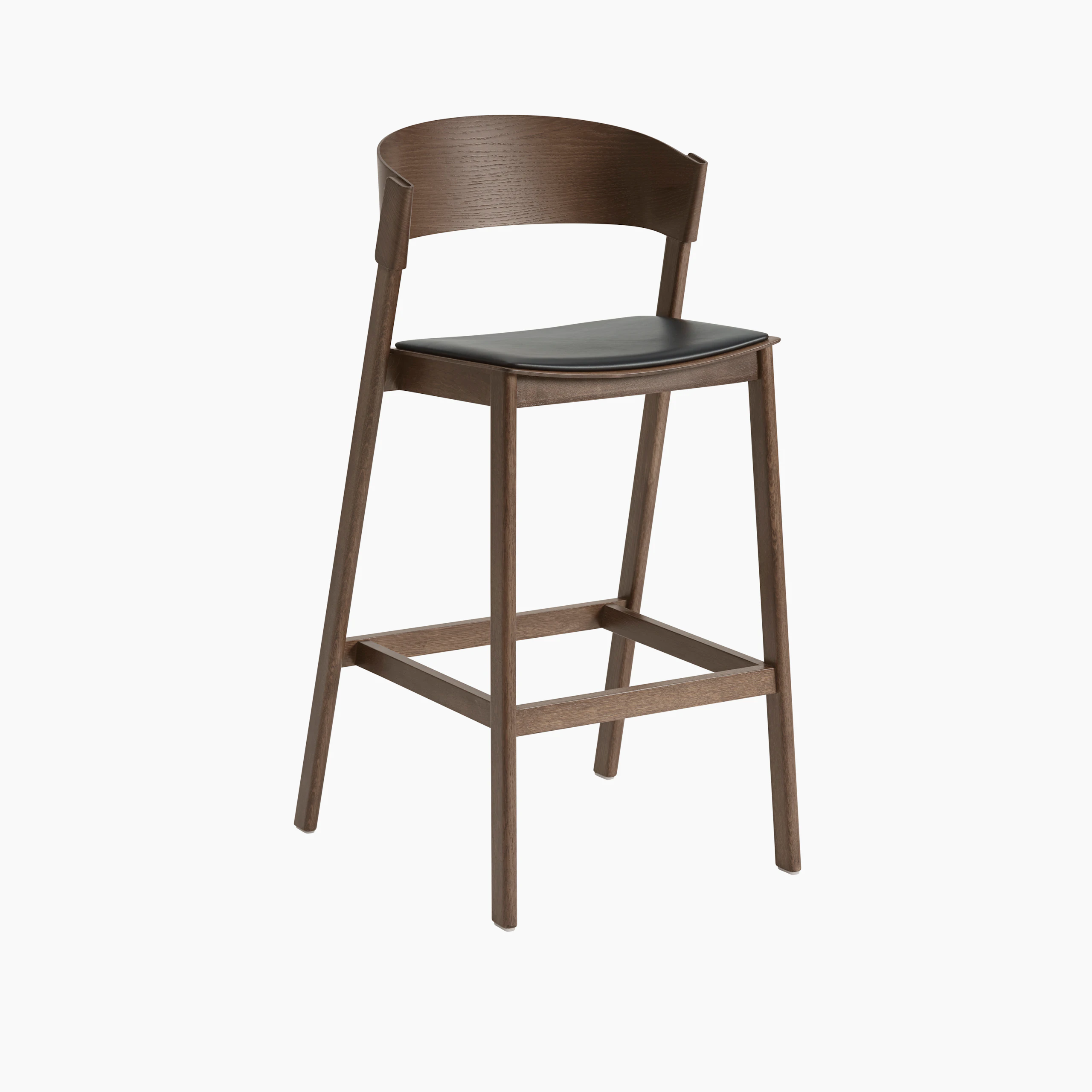 Cover bar stool 75 stained dark brown refine leather black Muuto 6192x6192 org