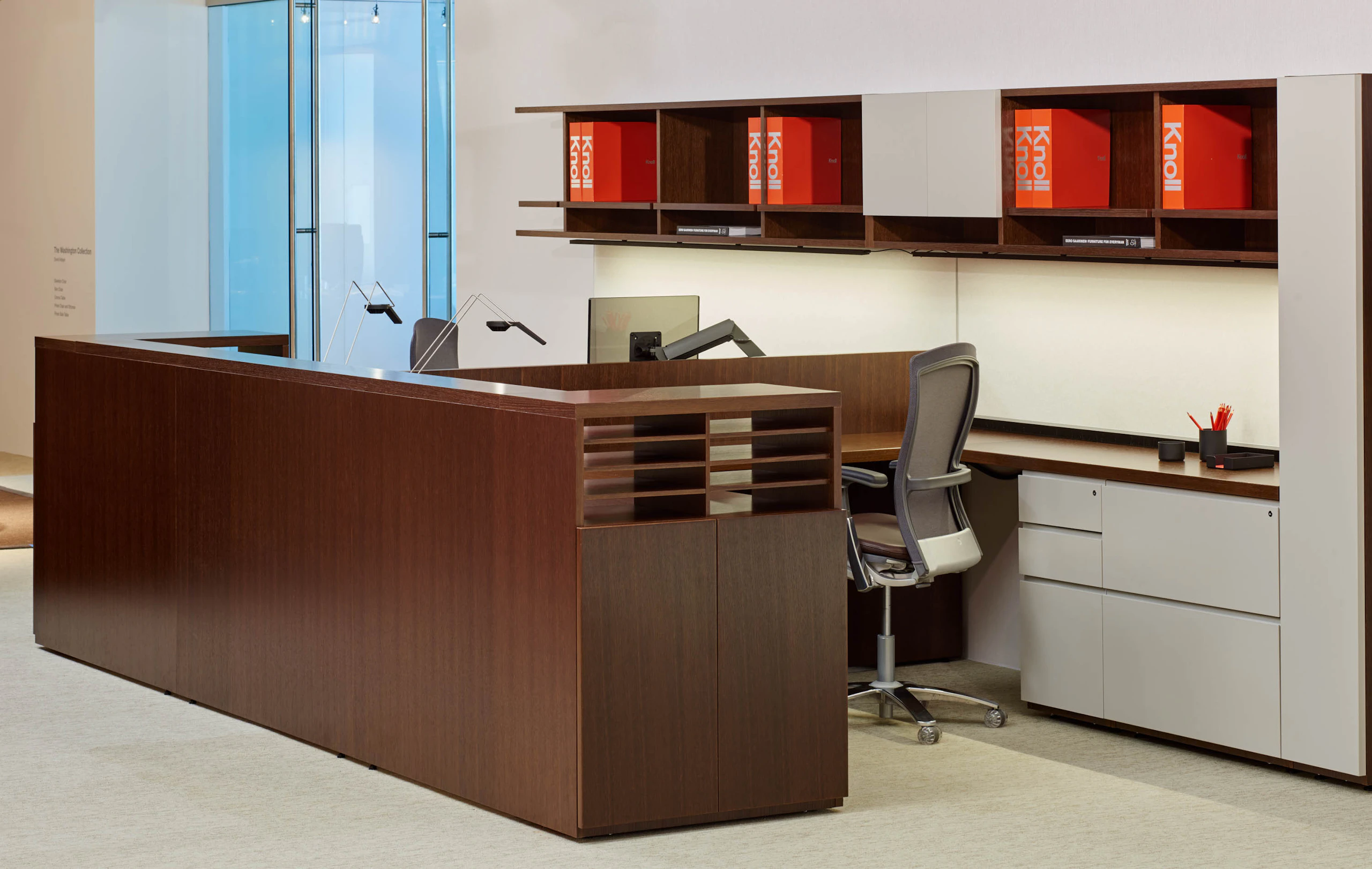 NeoCon 2015 showroom Reff Profiles Smokador KnollExtra Highwire undercabinet LED light Life Chair Sapper XYZ ergonomic Sparrow LED lighting