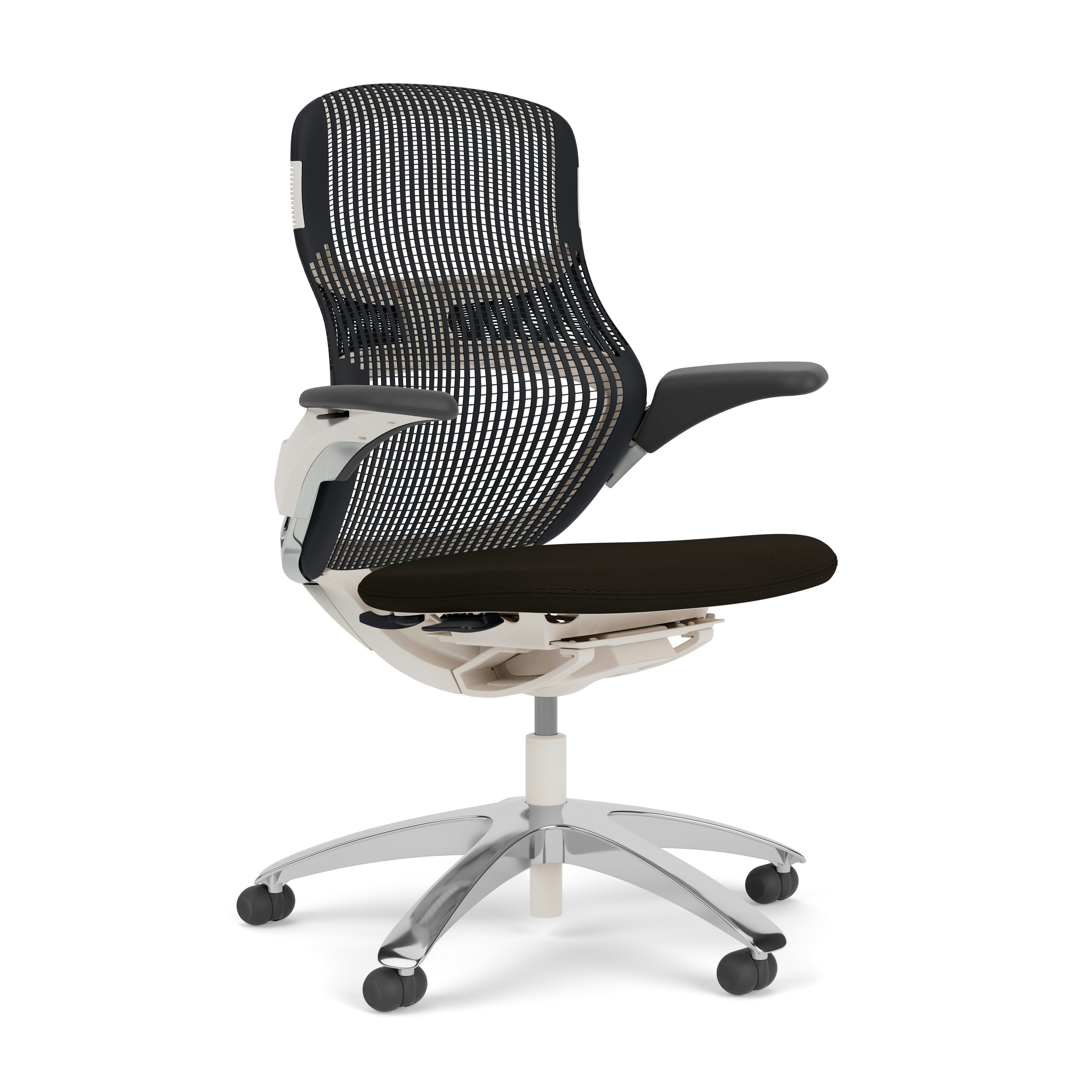 Generation Chair - Light, Height Adjustable, Onyx, Generation, Espresso, Polished Aluminum, Hard Wheel