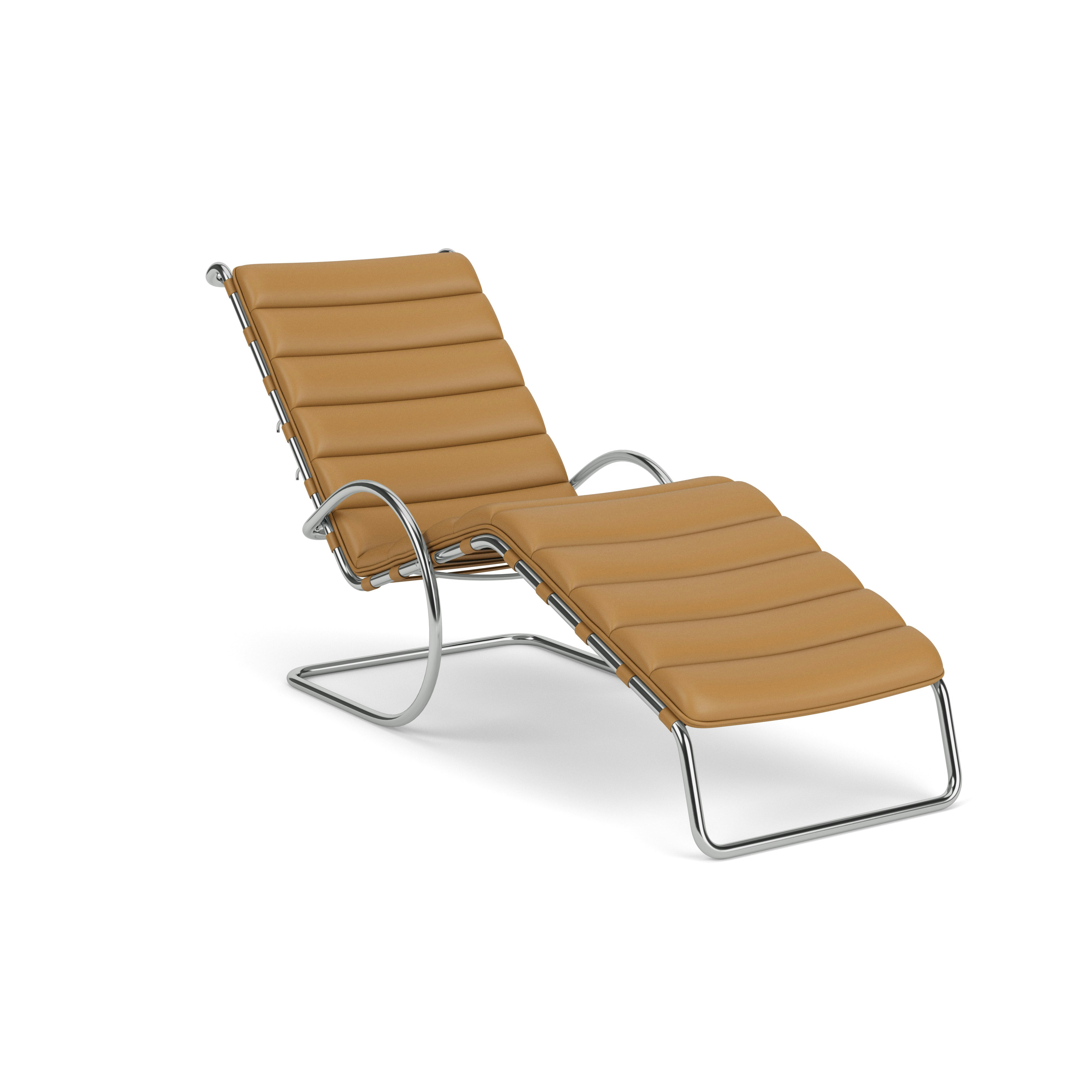 MR Adjustable Chaise - Acqua Leather, Botany Bay, Polished Chrome