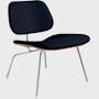 Eames Molded Plywood Lounge Chair Metal Base (LCM) - Upholstered,  Walnut,  Prone Leather,  Sail,  Chrome