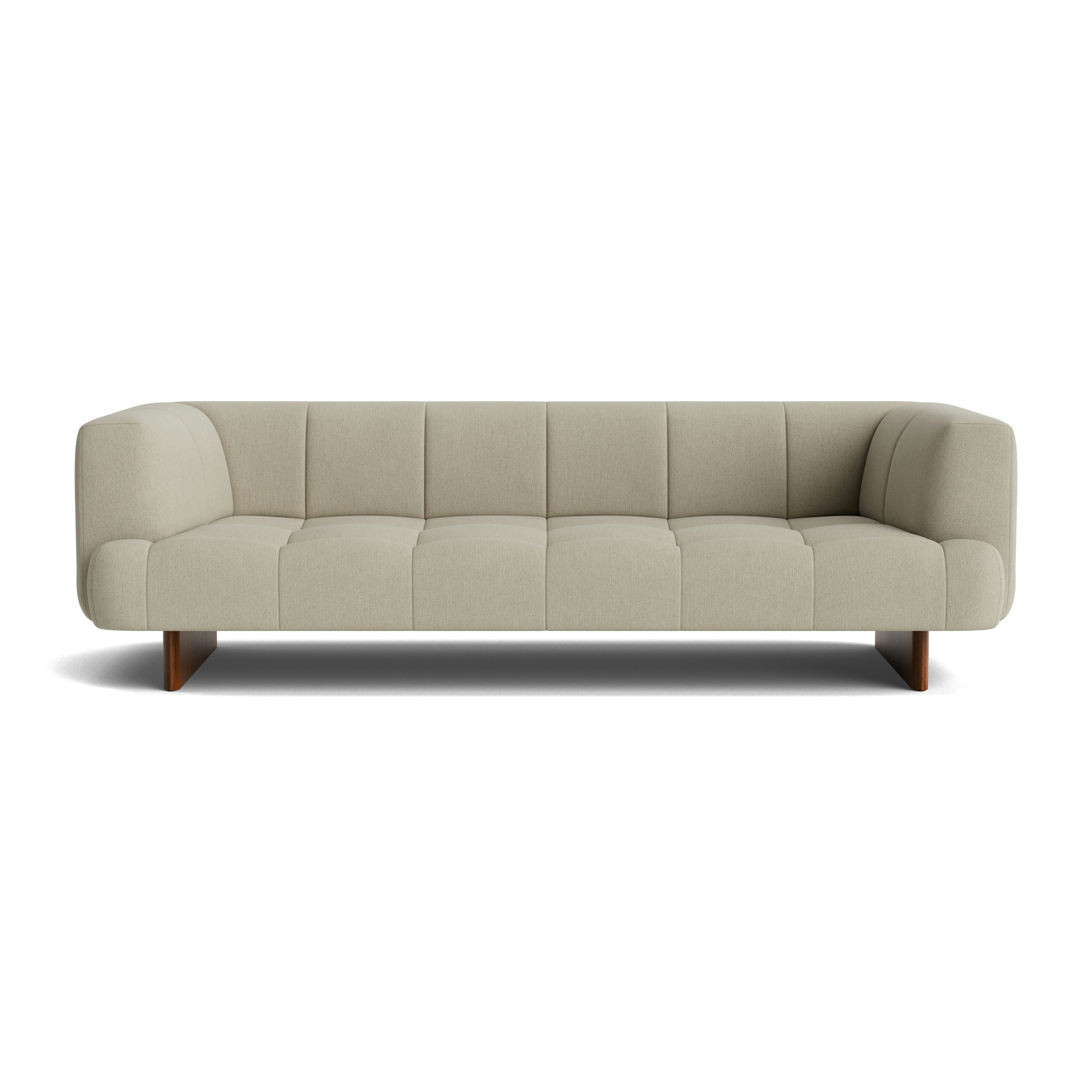 Quilton Lift Sofa - 3-Seat Sofa, Pecora, Cream, Lacquered Walnut