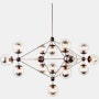 Modo Chandelier,  4 Sided,   15 Globe