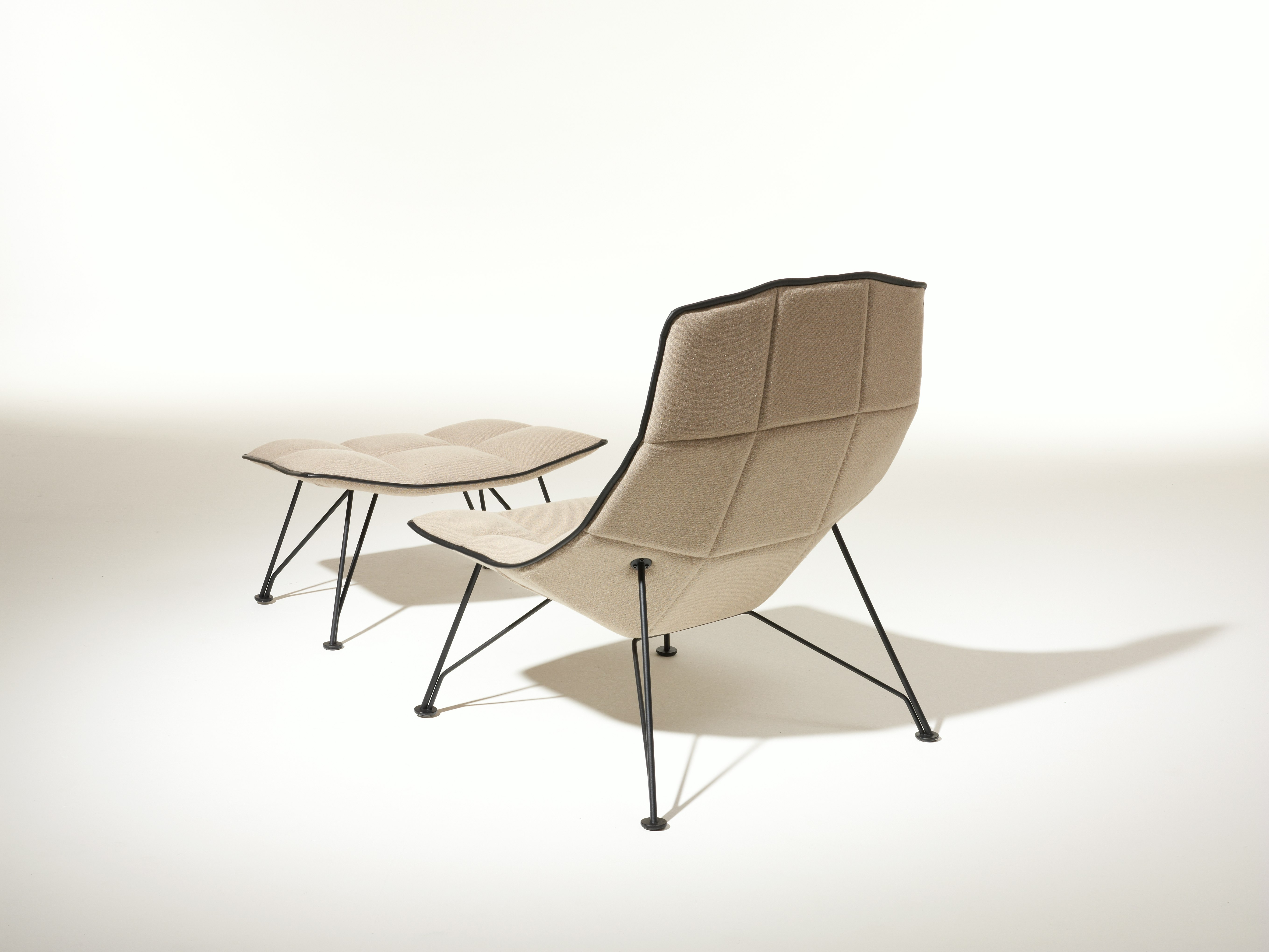 Jehs Laub Lounge chair in white Cornaro KnollTextiles upholstery