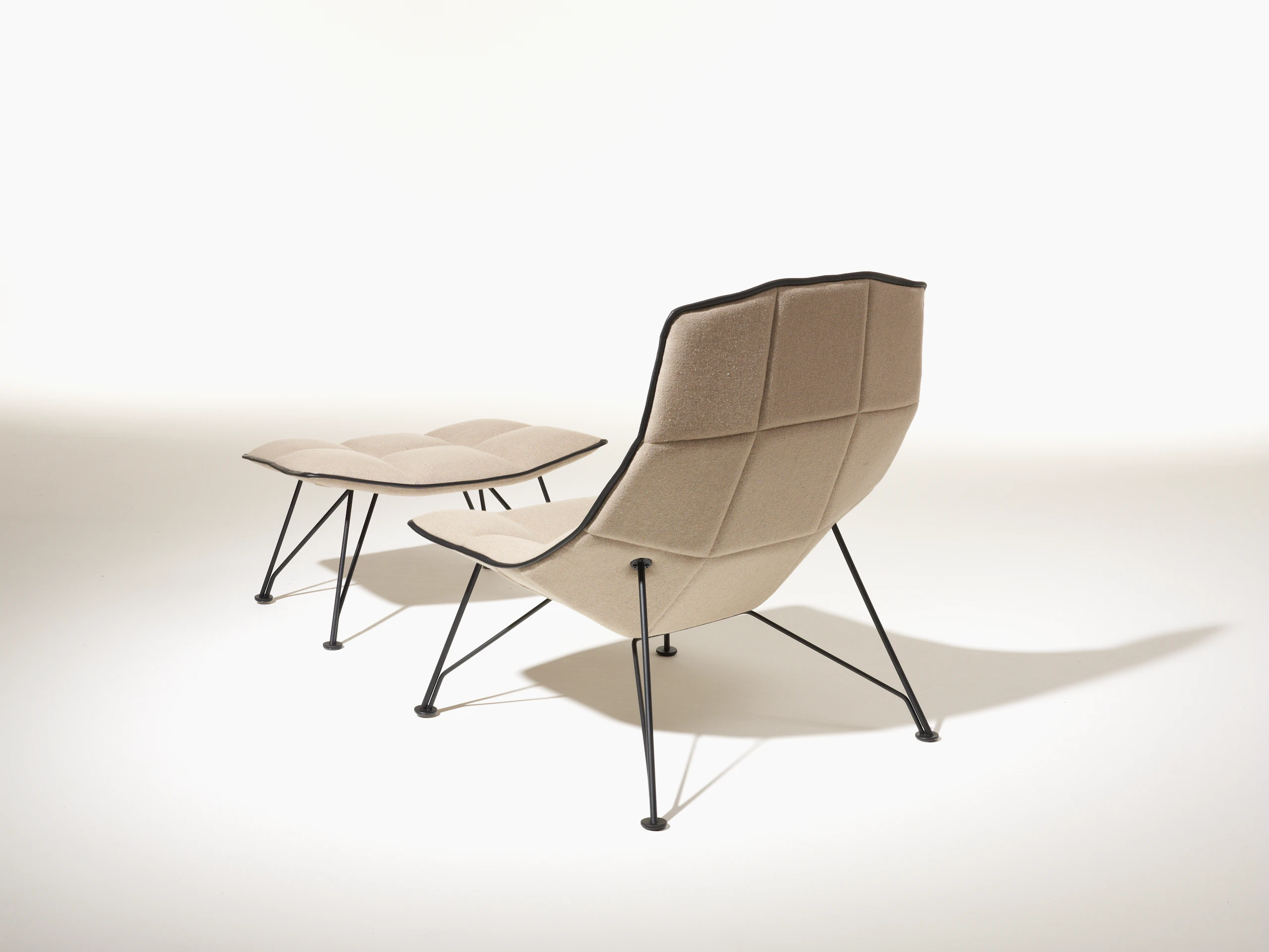 Jehs Laub Lounge chair in white Cornaro KnollTextiles upholstery