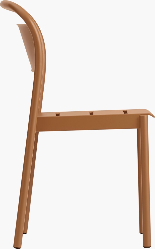 Linear steel armchair burnt orange angle v2 Muuto