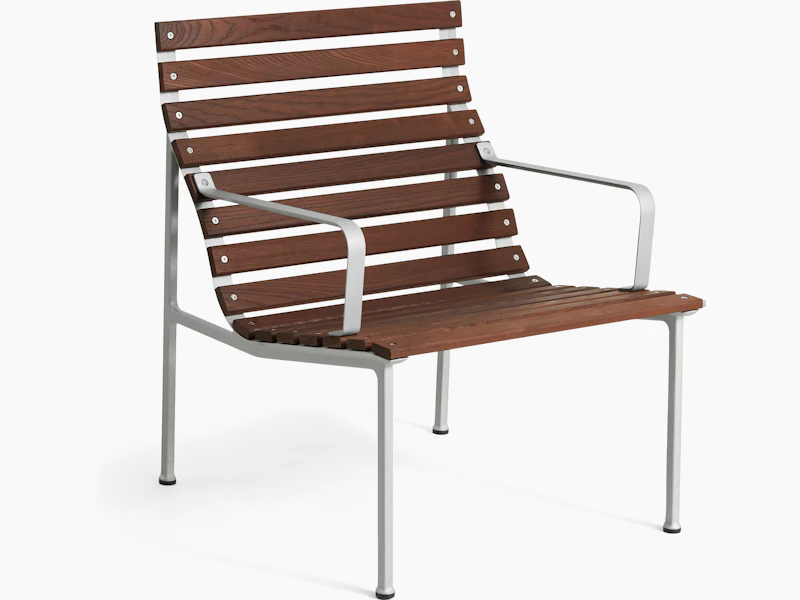 Traverse Lounge Chair with Arms - Heat Treated Ash, Lacquered Aluminum Frame