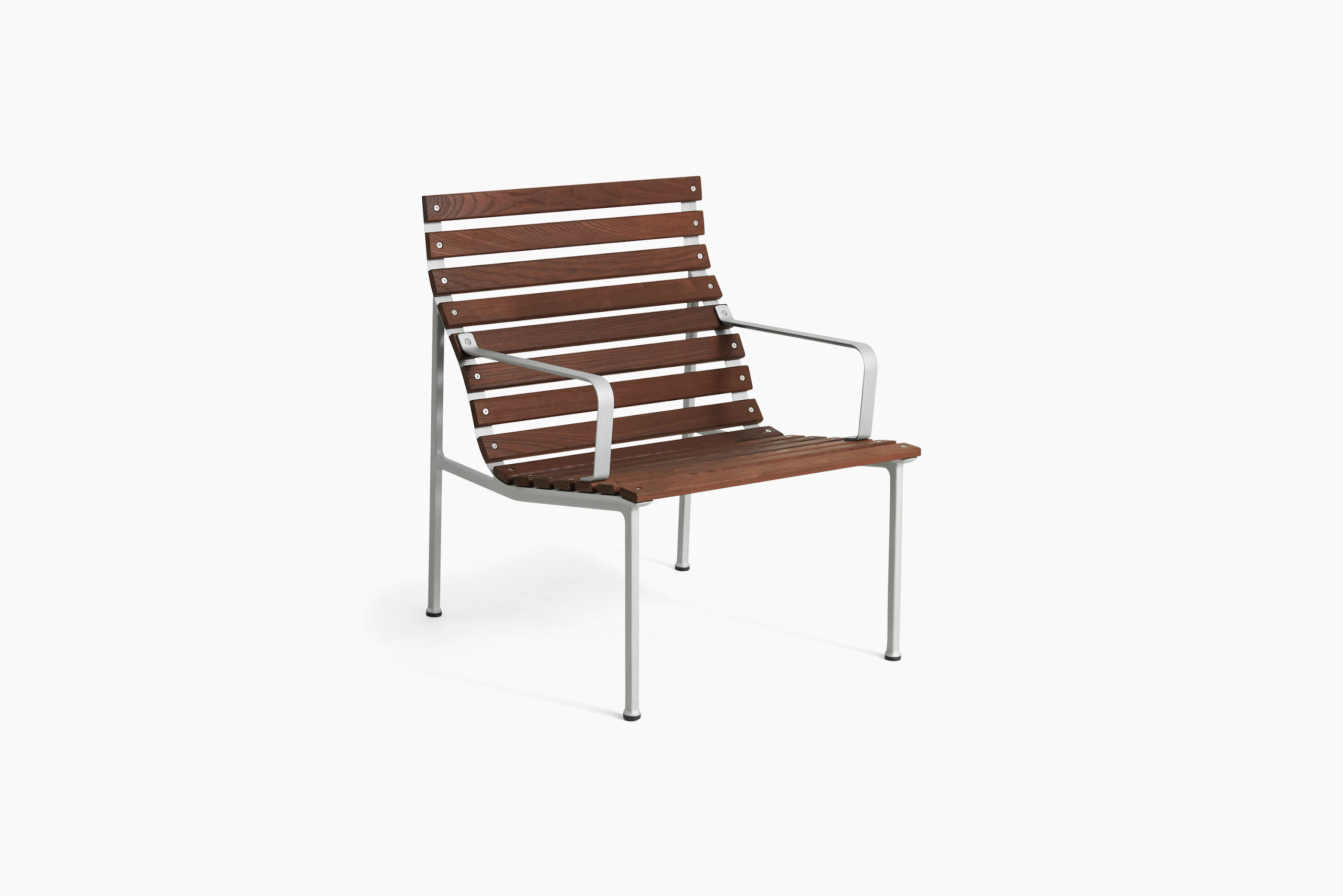 Traverse Lounge Chair with Arms - Heat Treated Ash, Lacquered Aluminum Frame