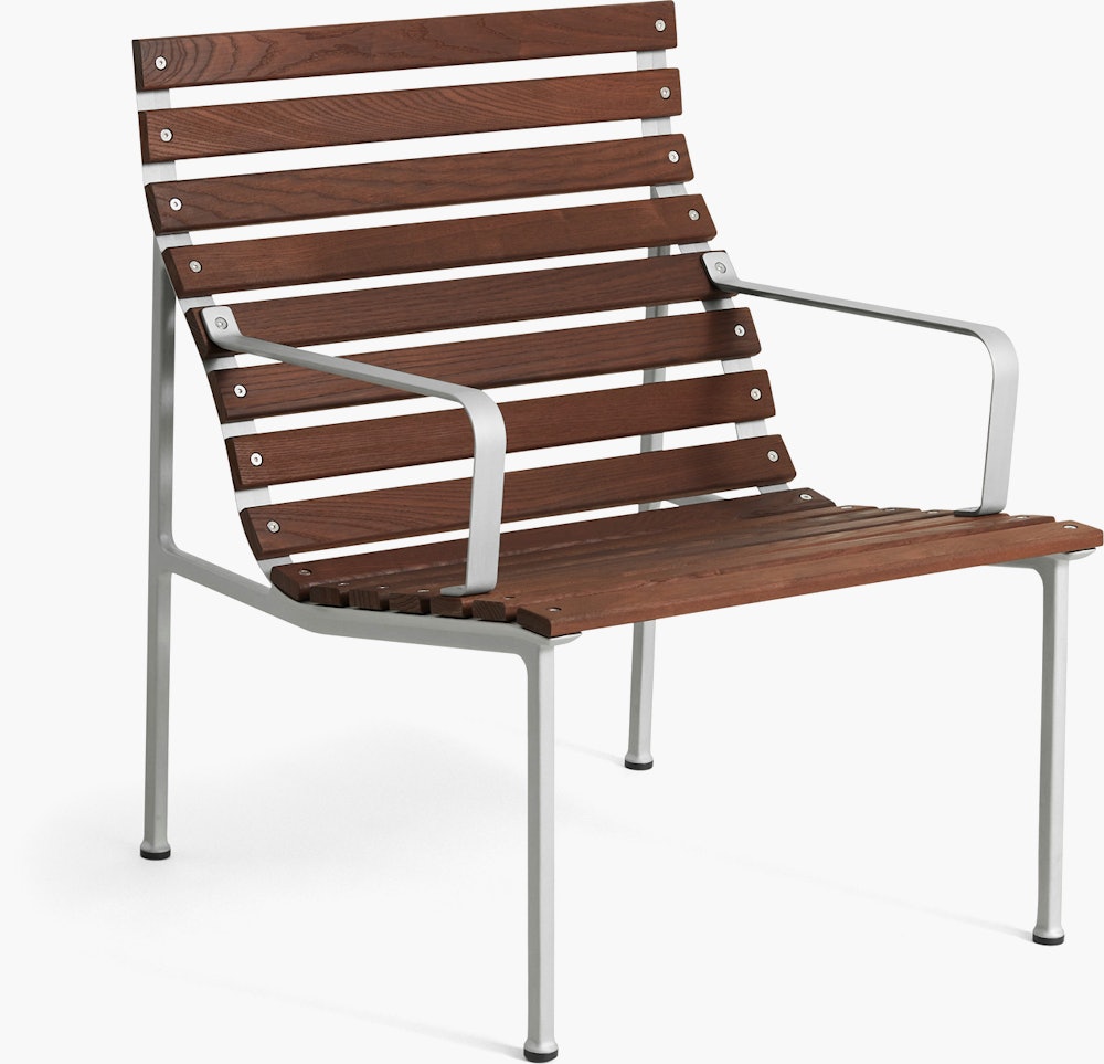 Traverse Lounge Chair with Arms - Heat Treated Ash, Lacquered Aluminum Frame