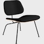 Eames Molded Plywood Lounge Chair Metal Base (LCM) - Upholstered,  White Ash,  Prone Leather,  Obsidian,  Black