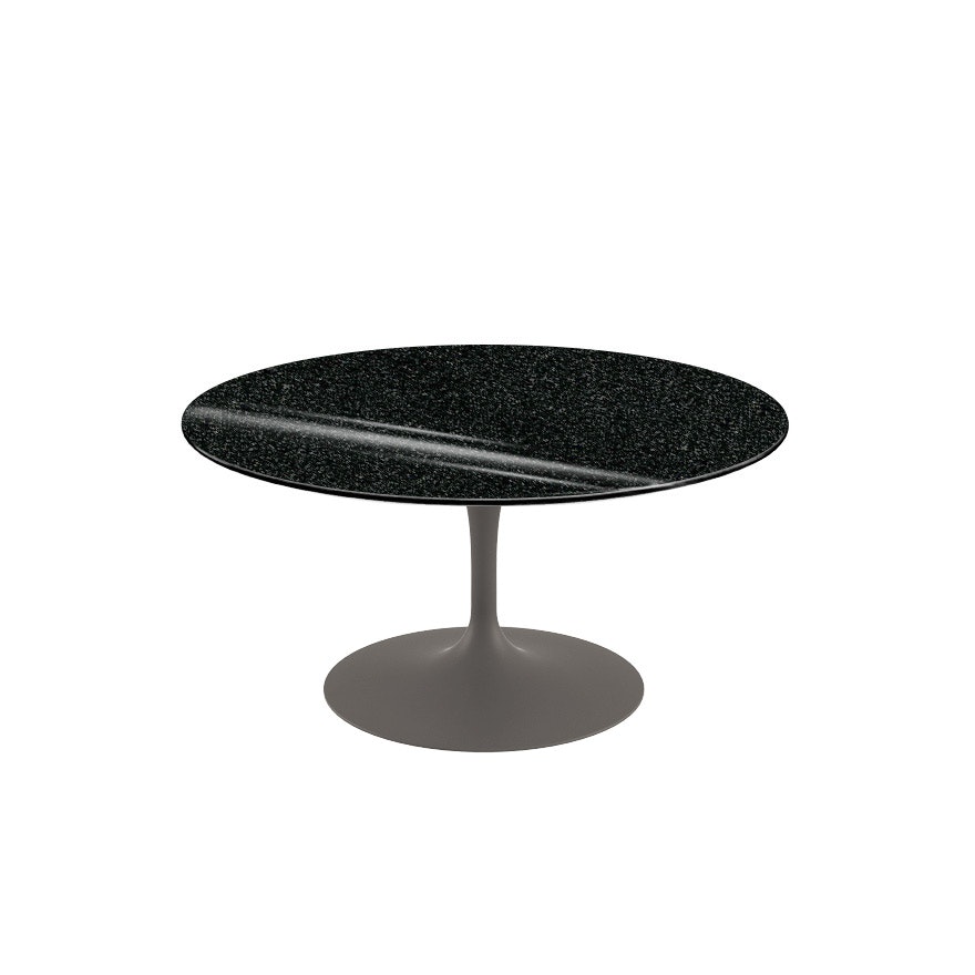 Saarinen Coffee Table - 35",  Round,  Granite,  Black Andes,  Grey"