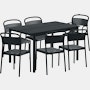 Linear Dining Set - 55" Table,  2 Armchairs,  & 4 Side Chairs,  Black"