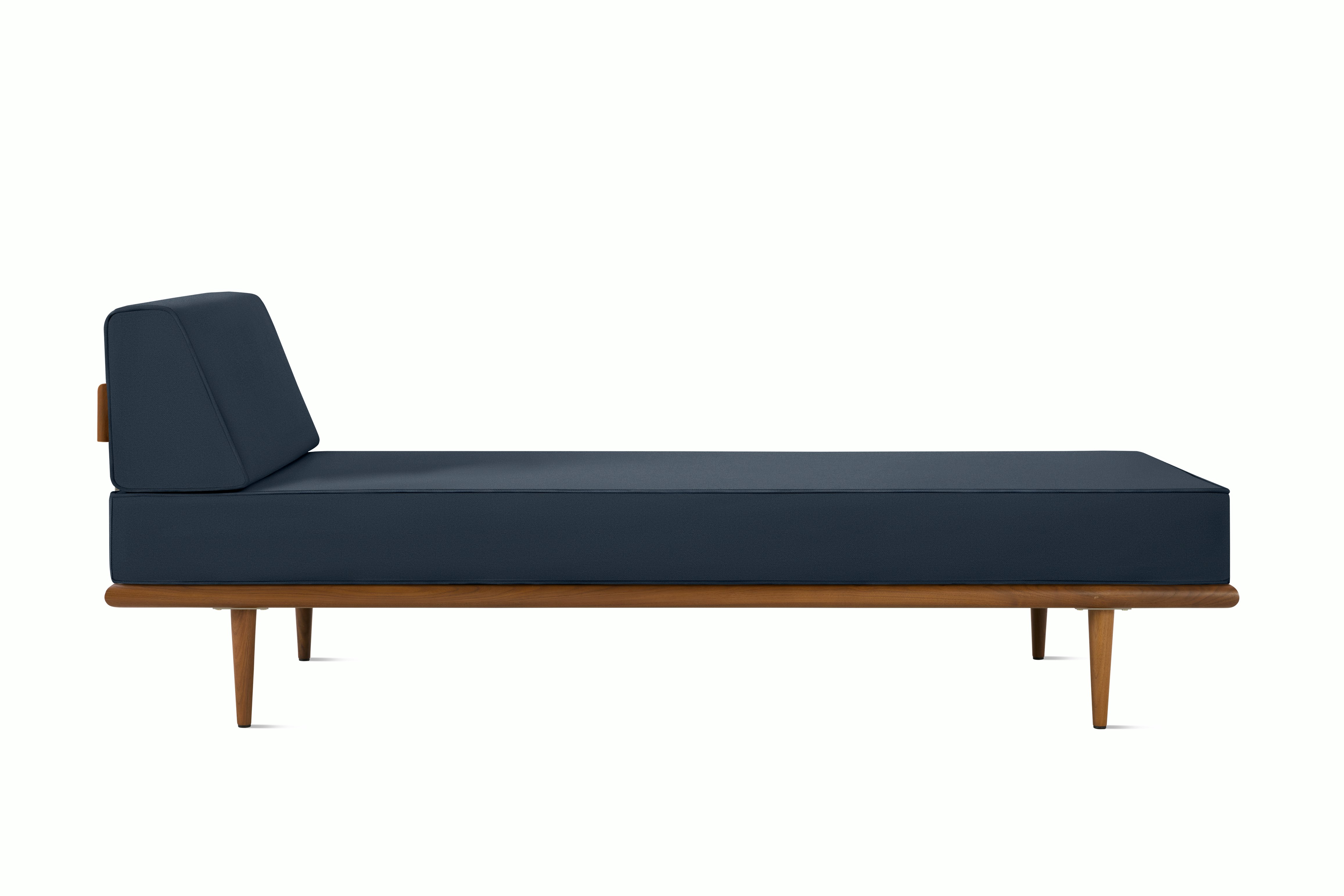 Nelson Daybed - Side Bolster,  Walnut,  Tempo Velvet,  Ambience,  Taper