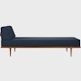 Nelson Daybed - Side Bolster,  Walnut,  Tempo Velvet,  Ambience,  Taper