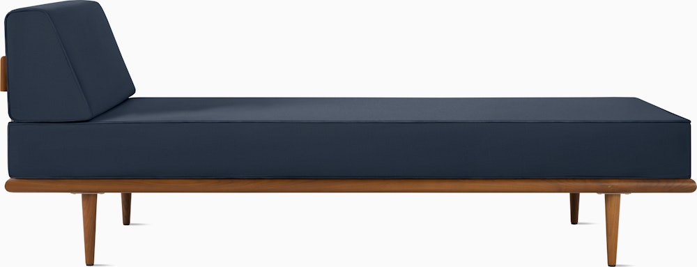 Nelson Daybed - Side Bolster,  Walnut,  Tempo Velvet,  Ambience,  Taper