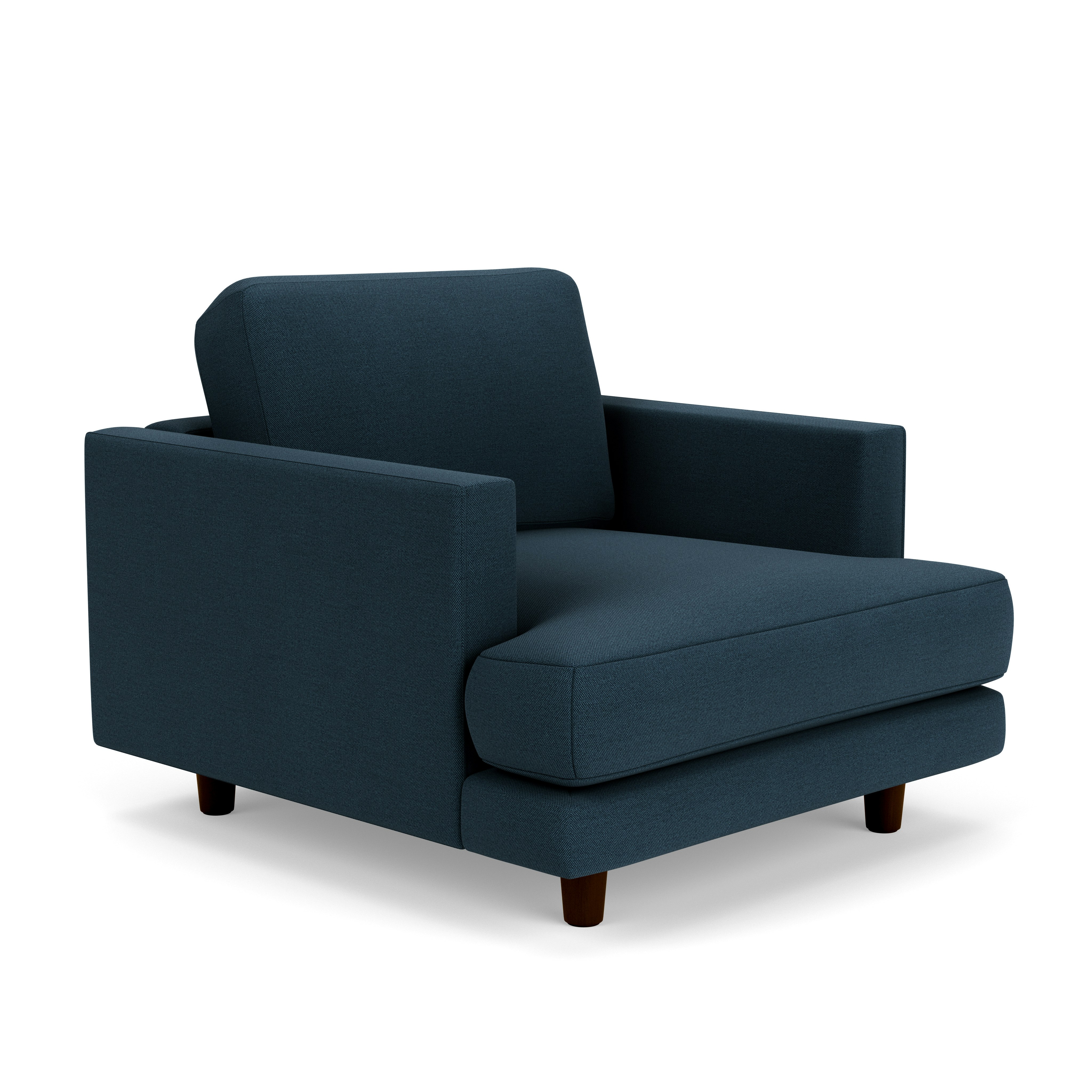 D'Urso Lounge Chair - Hourglass, Indigo, Burnt Walnut on Oak