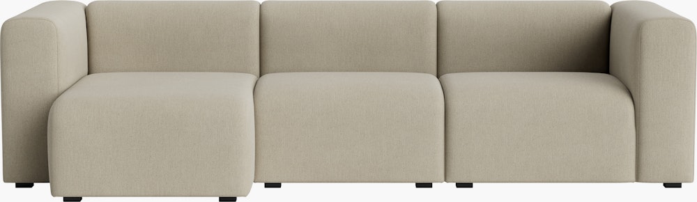 Mags Narrow Chaise Sectional - Left, Pecora, Cream