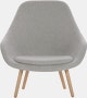A light grey About A Lounge 92 Armchair with high back viewed from the front