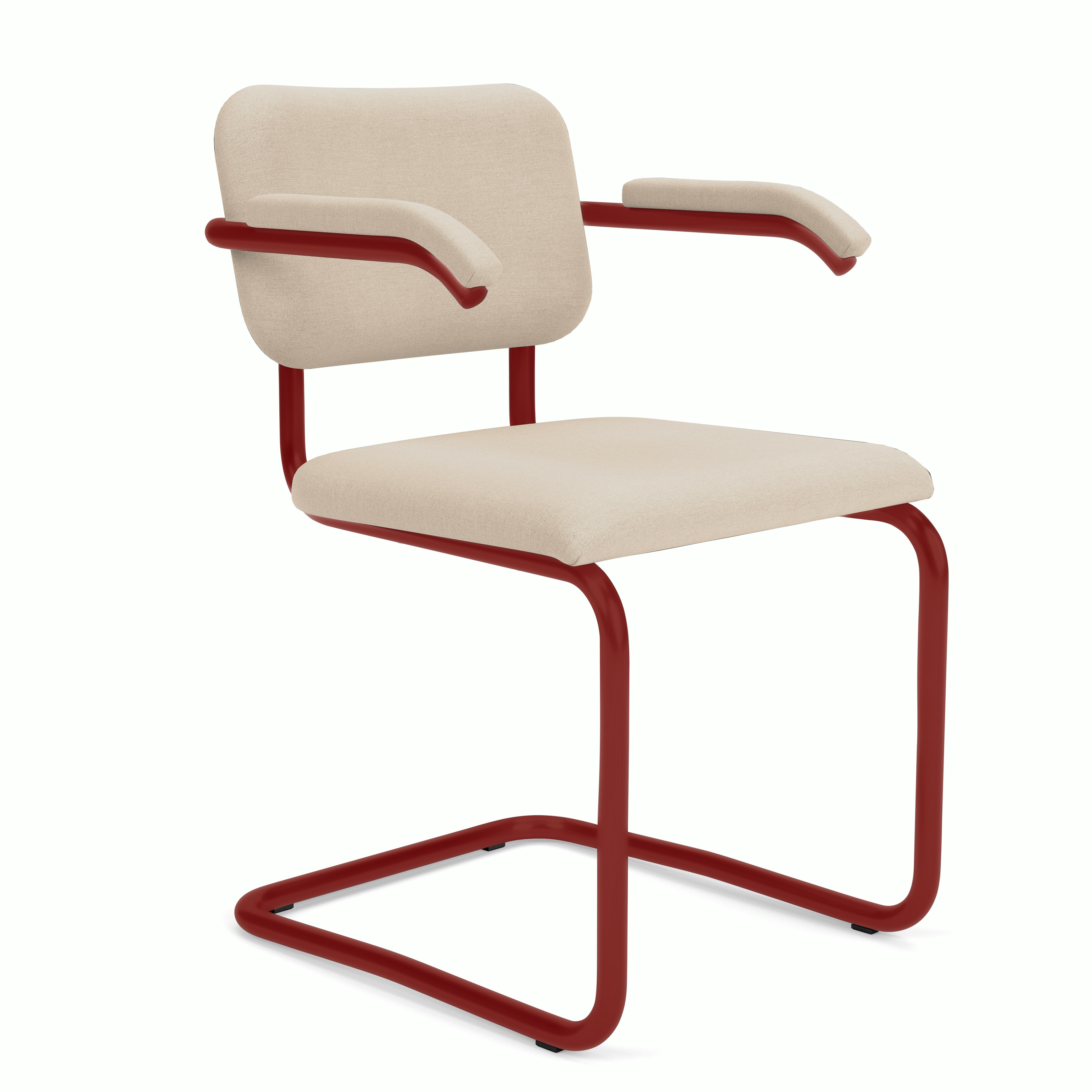 Cesca Upholstered Chair - Armchair,  Fully upholstered,   hourglass,  sandbar,  red frame