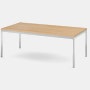 Florence Knoll Rectangular Coffee Table - 45 X 22, 17, Light Oak, Polished Chrome