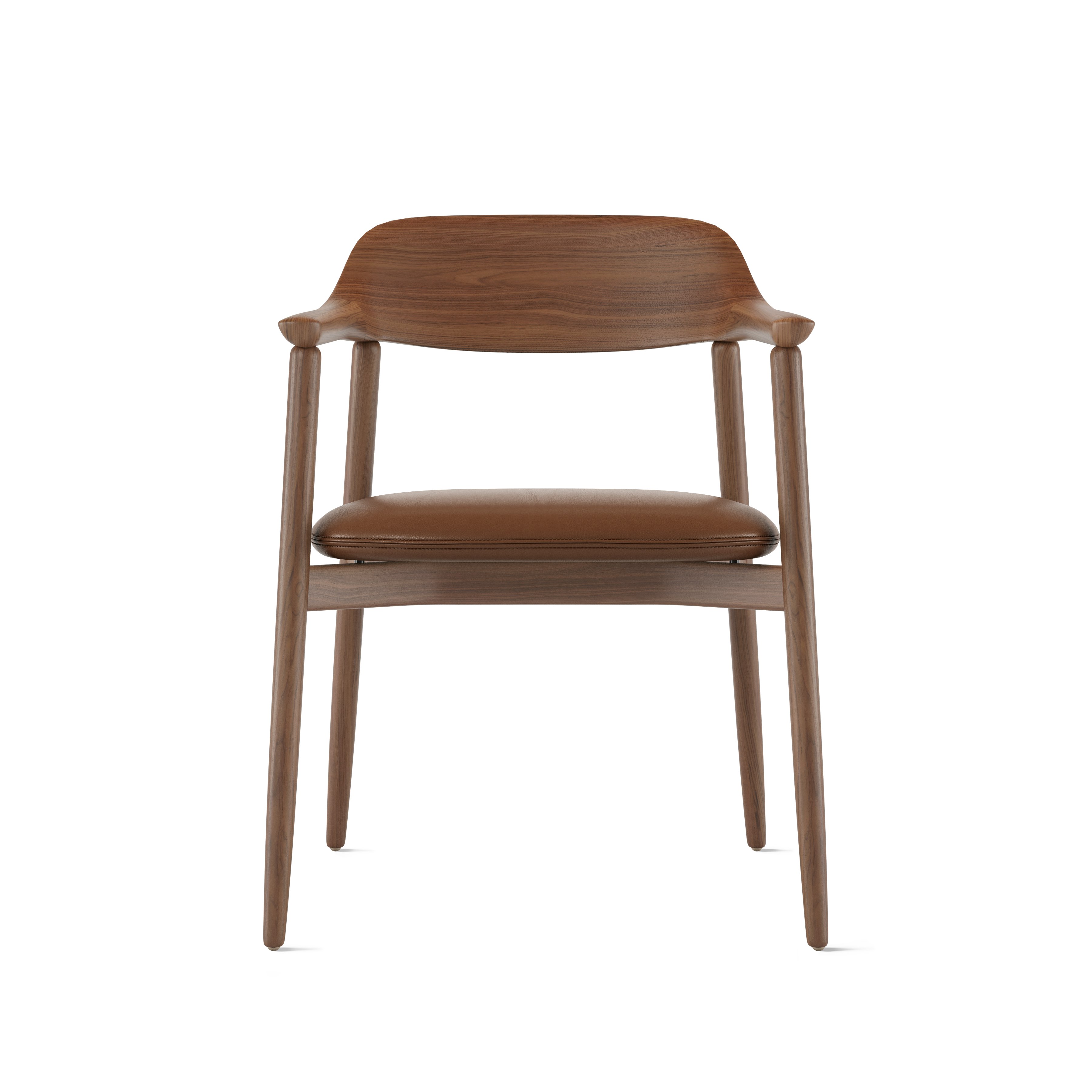 Crosshatch Armchair - Prone Leather Ledge,  Walnut