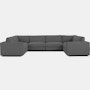 Reid Corner Sectional - U Shaped Sectional,  Standard,  Boucle,  Granite,  1" Block"