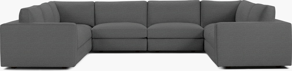 Reid Corner Sectional - U Shaped Sectional,  Standard,  Boucle,  Granite,  1" Block"
