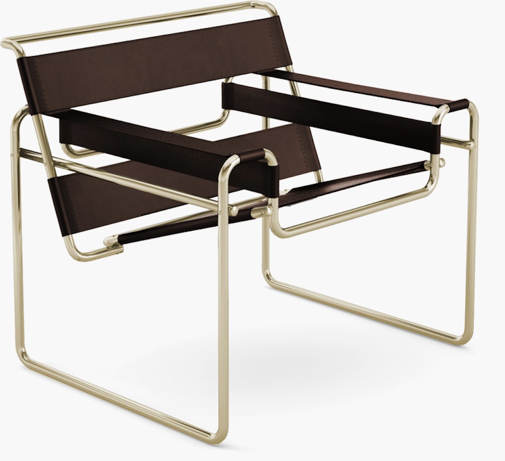 Wassily Chair - dark-brown,  gold