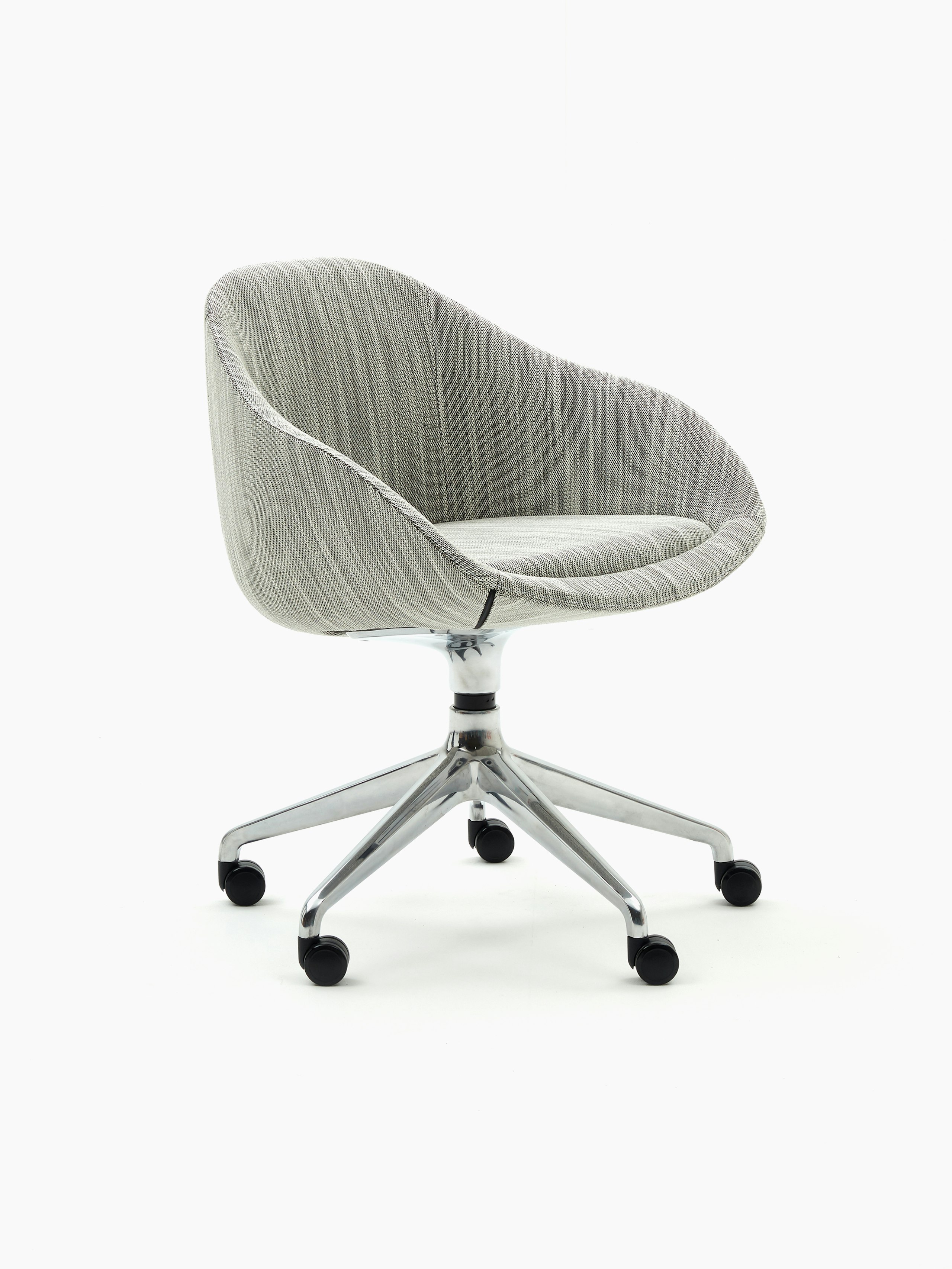 A naughtone Always Chair with a polished 5-star caster base and patterned gray upholstery. Select to go to the Always Chair product page.