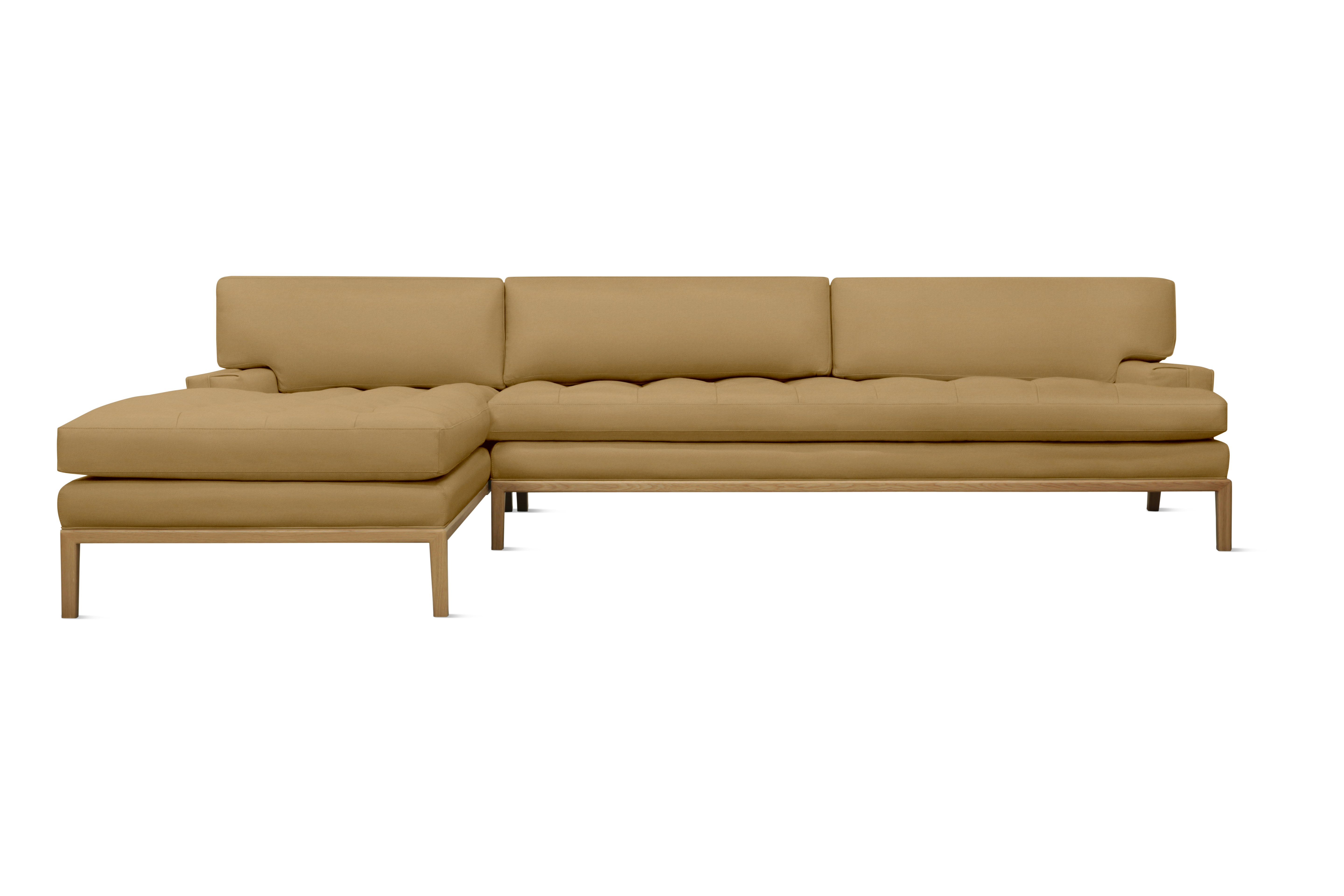 Forster Sectional with Chaise - Left,  Marquis Velvet,  Coffee,  Oak