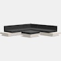 Platform One Corner Sectional with Ottoman - Fog,  Cast Charcoal