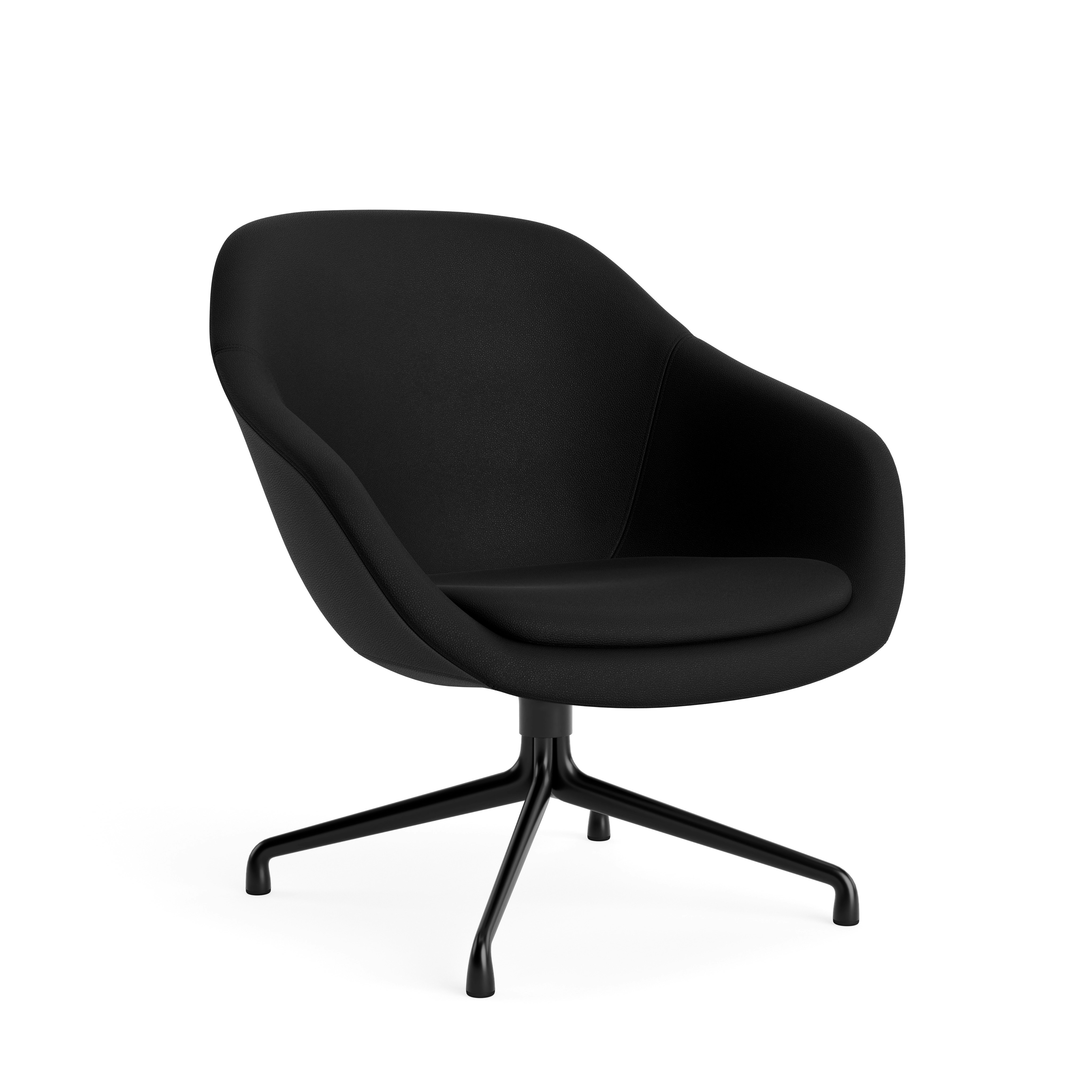 AAL 81 Swivel Chair, Low Back - Standard, Prone Leather, Obsidian, Black