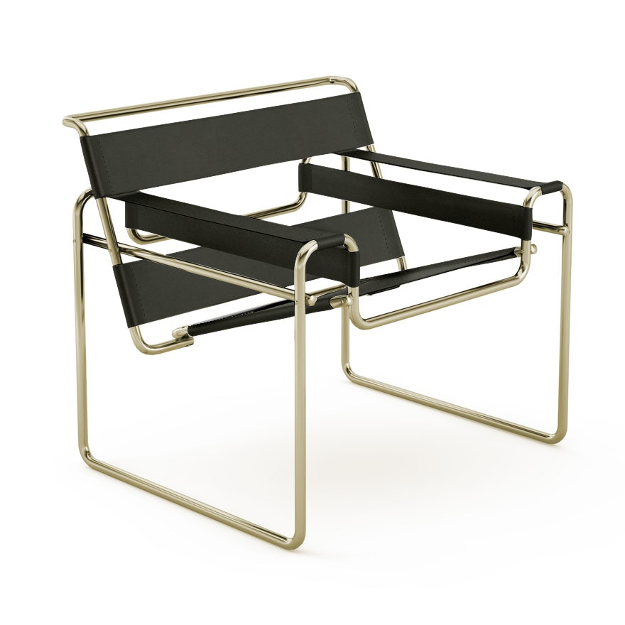 Wassily Chair - Belting Leather, Green, Gold