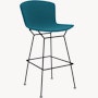 Bertoia Barstool W/ Full Cover - Black, Classic Boucle, Aegean
