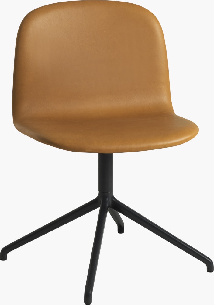 Visu 4 Point Swivel Side Chair, Refine leather cognac