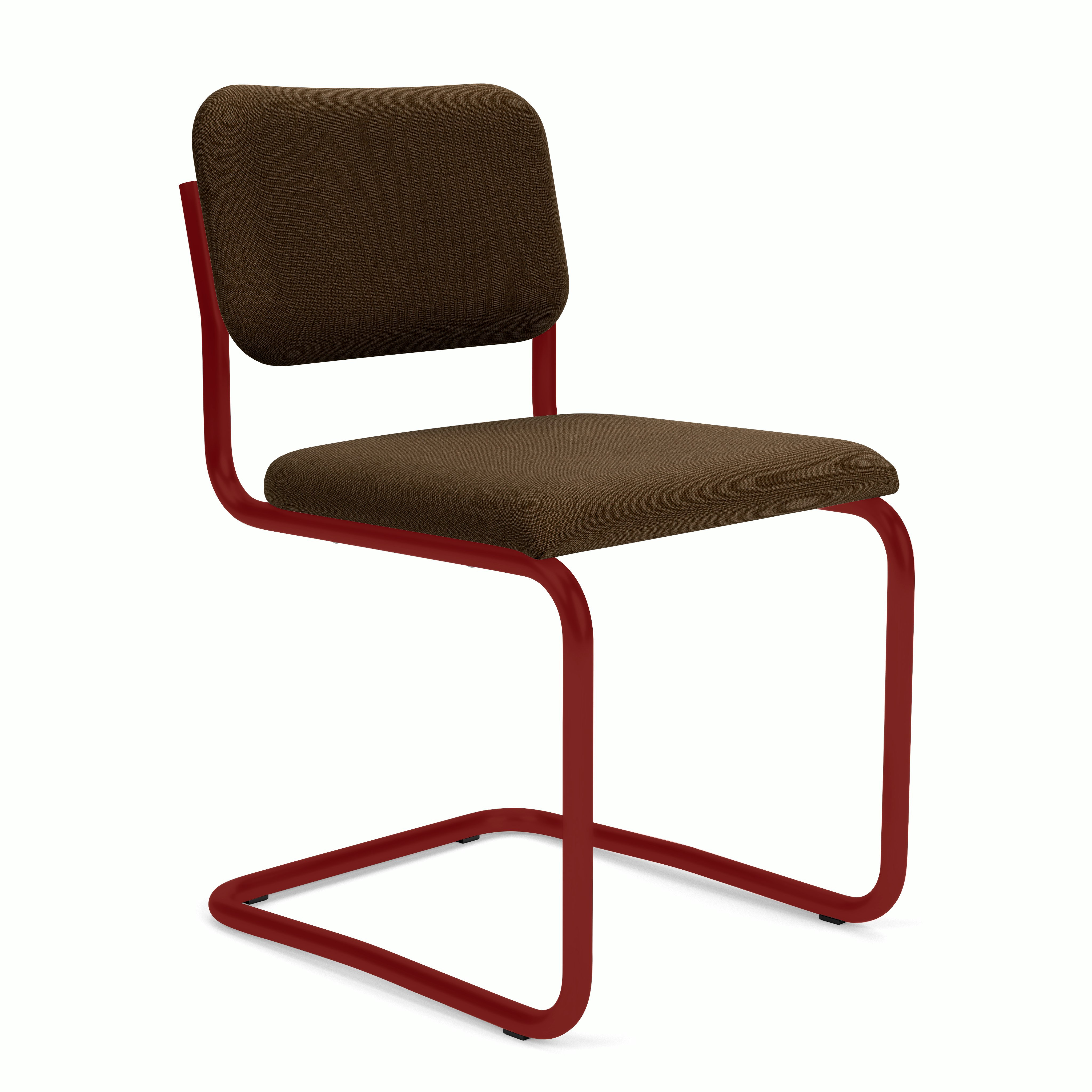 Cesca Upholstered Chair - Side Chair ,  Fully upholstered,   hourglass,  mocha,  red frame