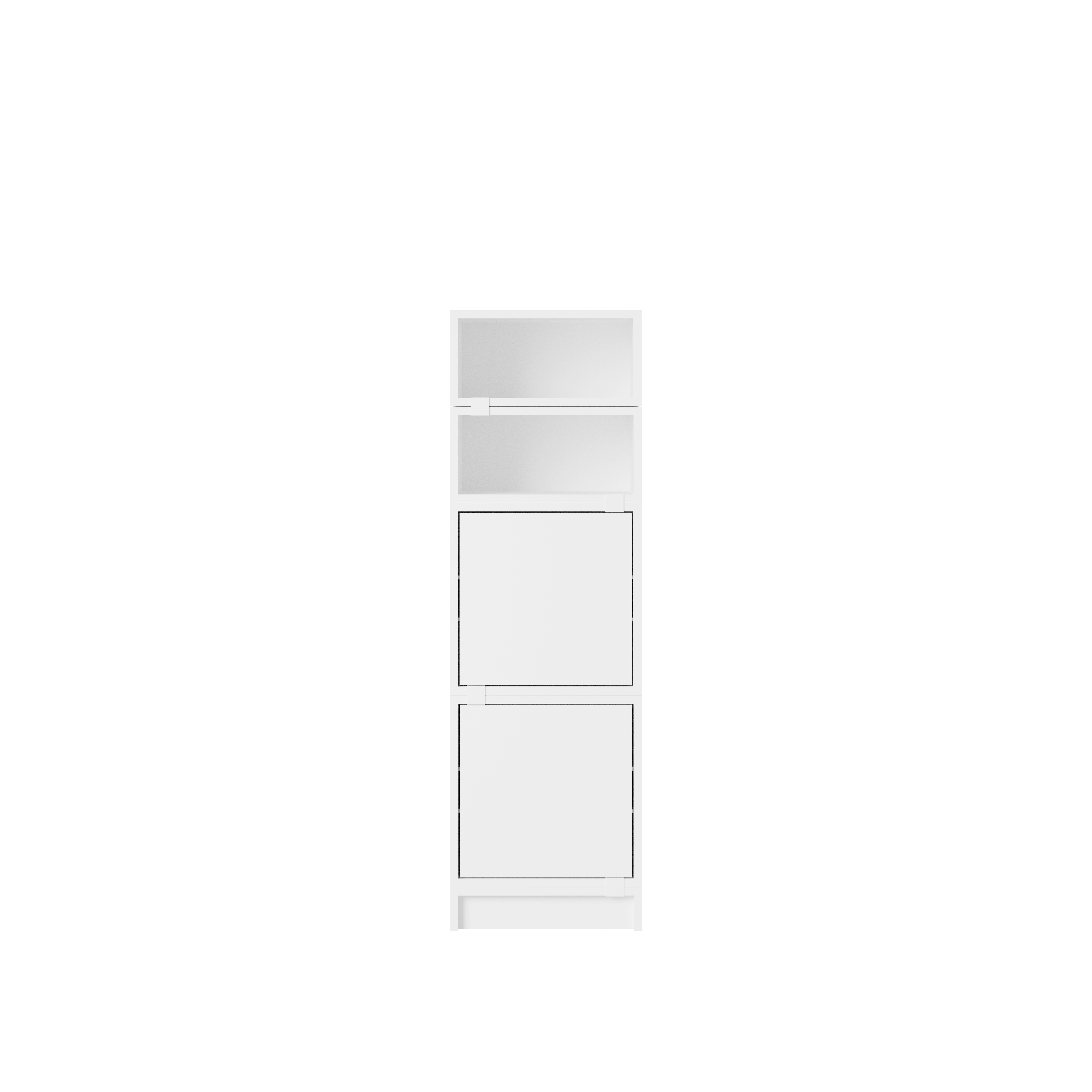 Stacked Office Storage - Configuration 4,  White,  Plinth