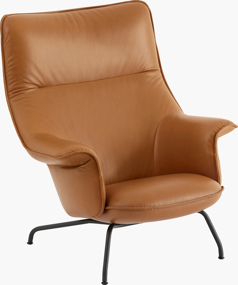 Doze lounge chair refine leather cognac anthracite black Muuto 5000x5000 hi res