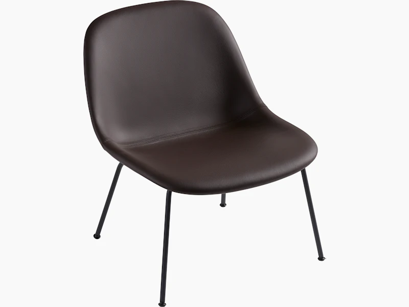 Fiber lounge chair tube base volo coffeebean black